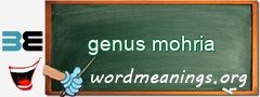 WordMeaning blackboard for genus mohria